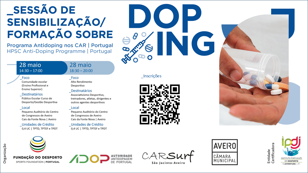 Sessão de Sensibilização e Formação sobre Doping | Aveiro – 28 de maio